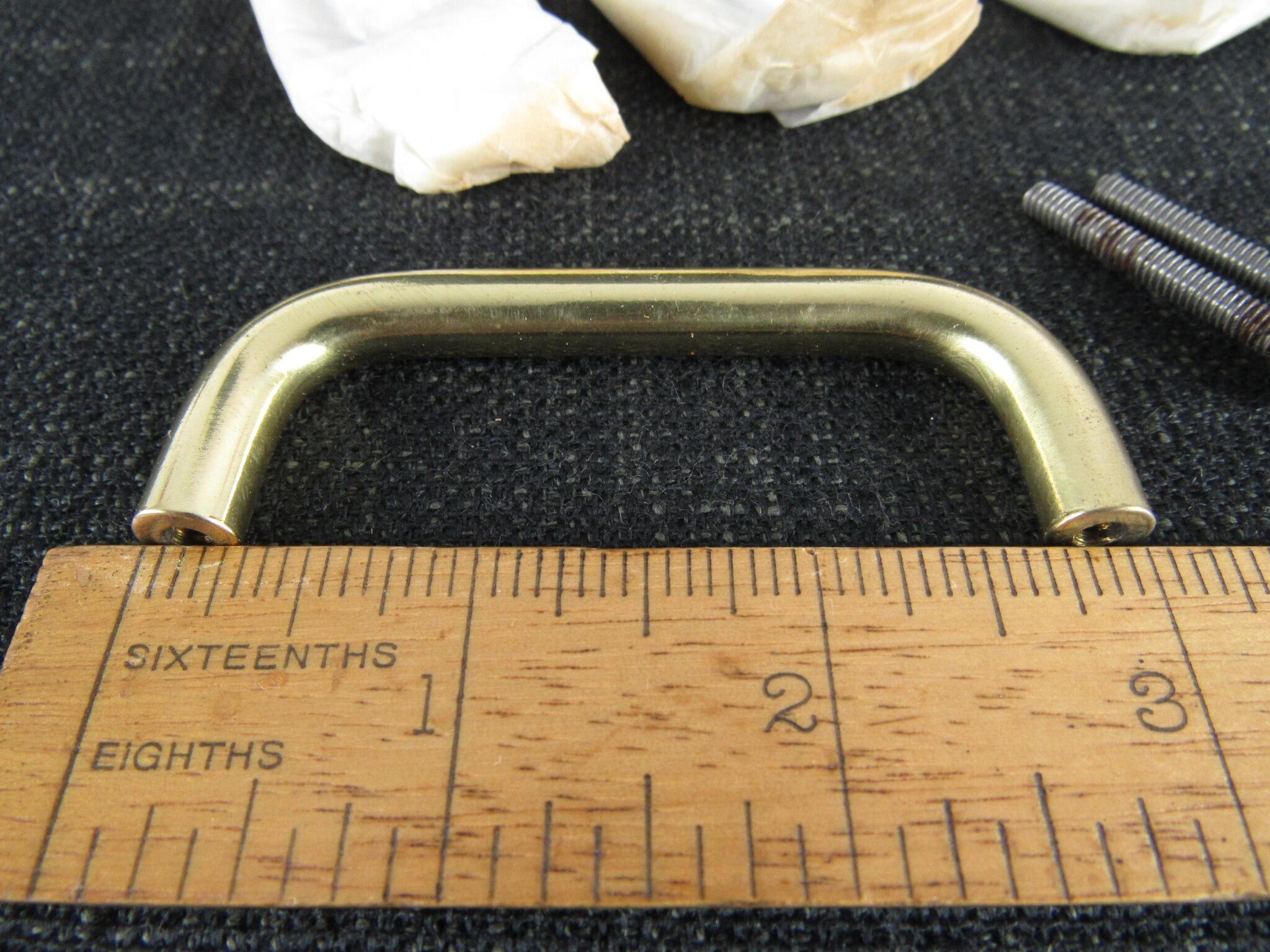 4 x LILLY 8034B Brass Cabinet Handles - New Old Stock