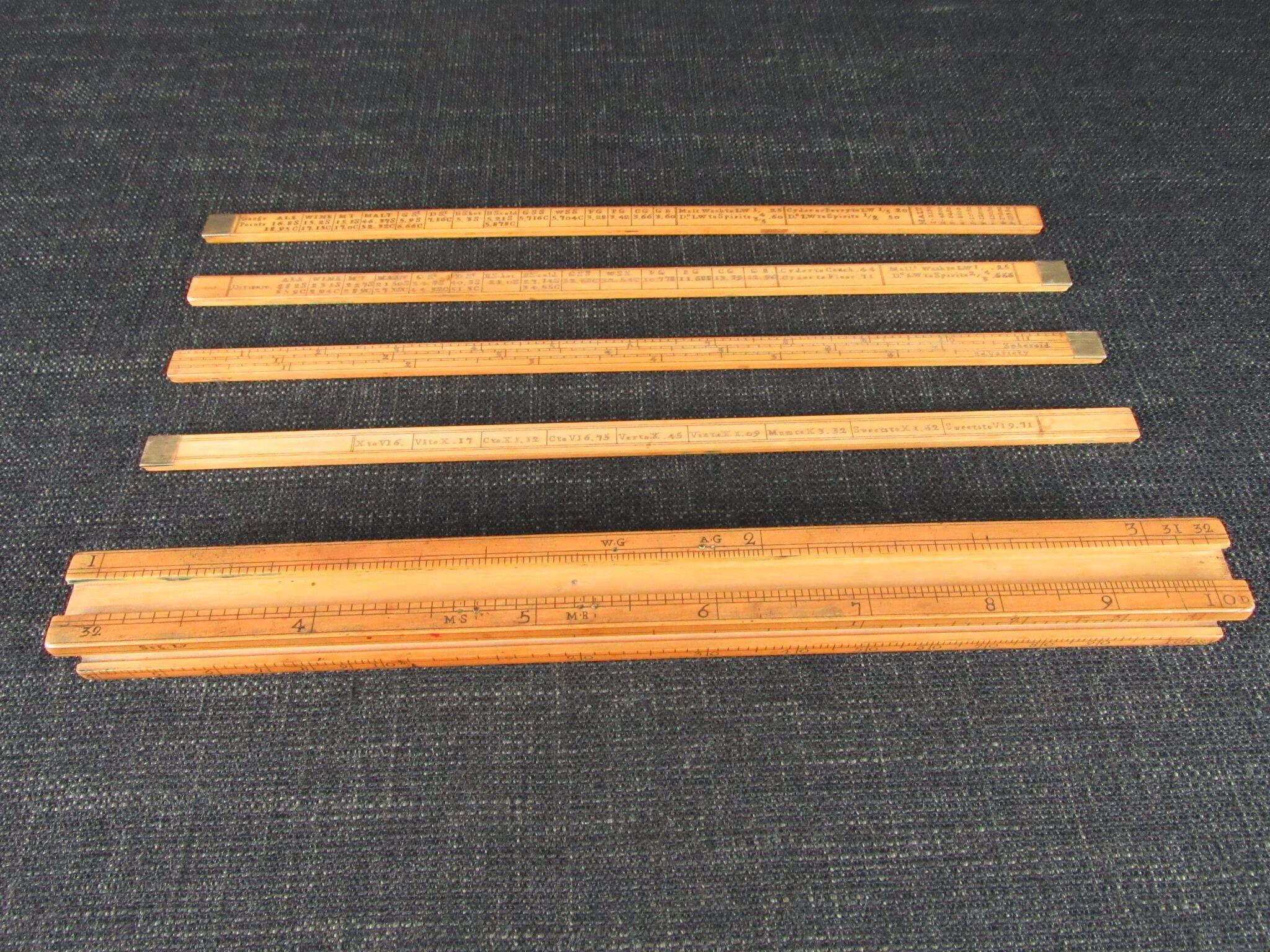 18th Century 4 Slide Gaugers' Rule by EDWARD ROBERTS