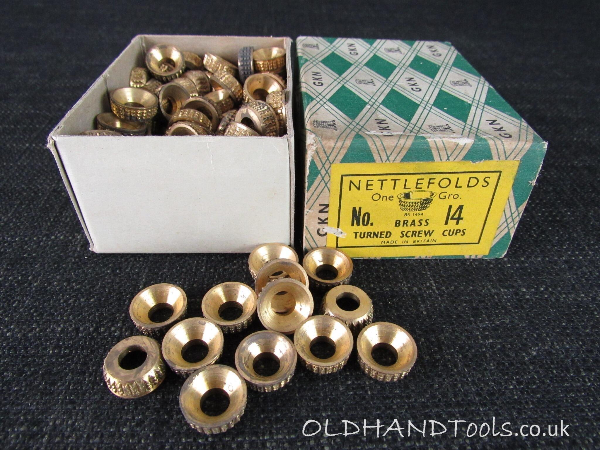 Size 14 NETTLEFOLDS Brass Turned Screw Cups or Sockets