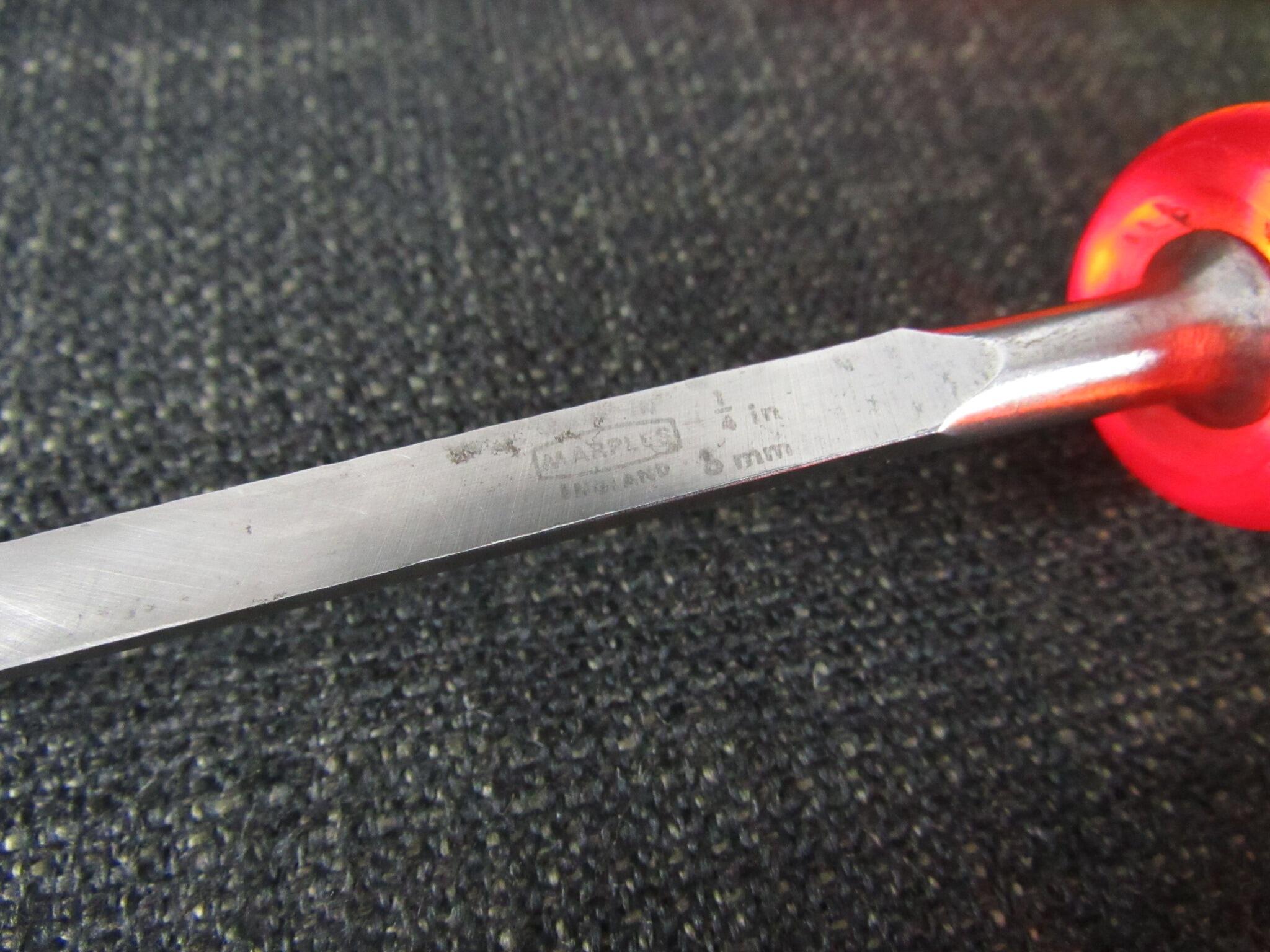 Graduated Set of 10 MARPLES Splitproof Bevel Edge Chisels