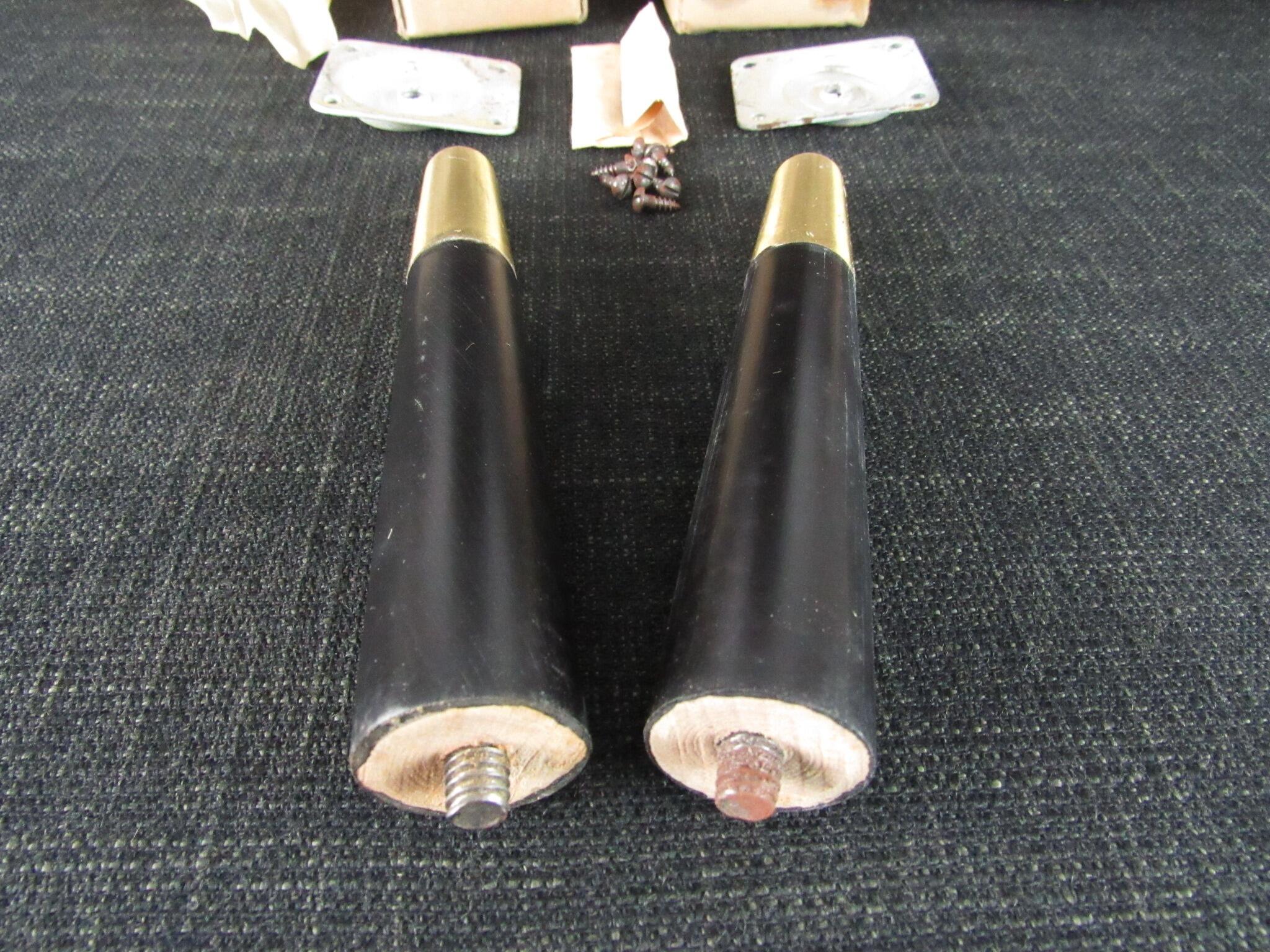 2 Unused Ebonised Furniture Legs