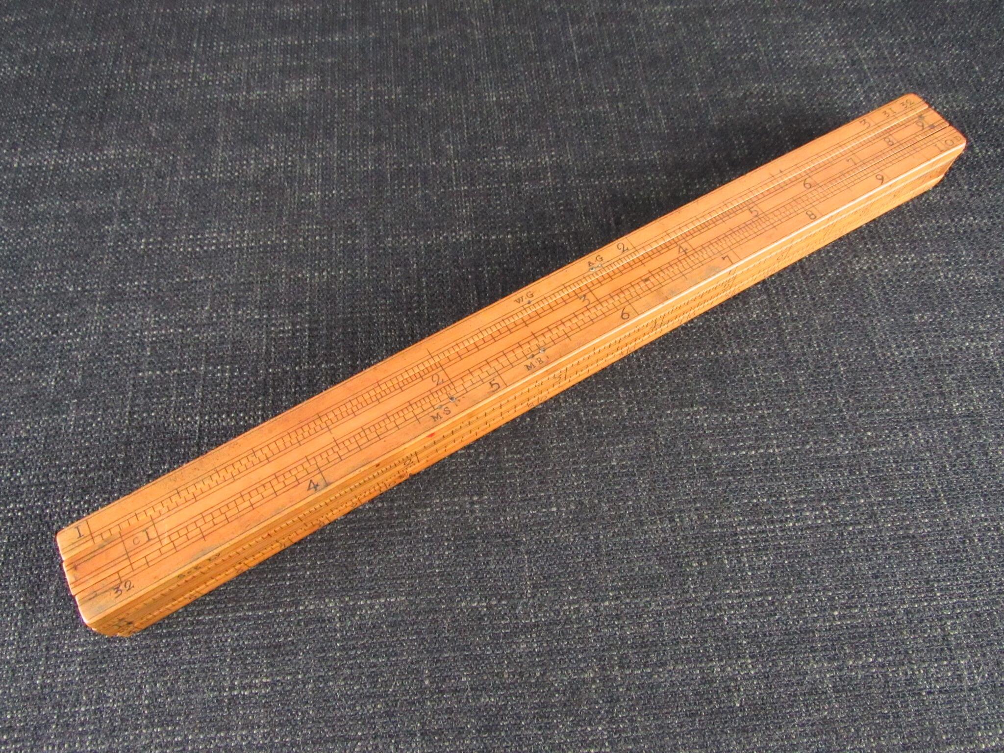 18th Century 4 Slide Gaugers' Rule by EDWARD ROBERTS