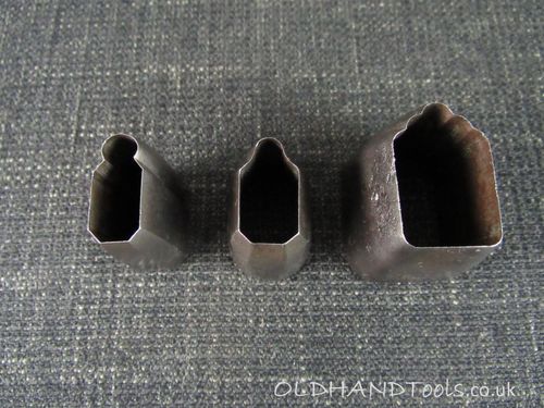 3 Vintage Leather Cutting Dies or Punches - Escutcheon