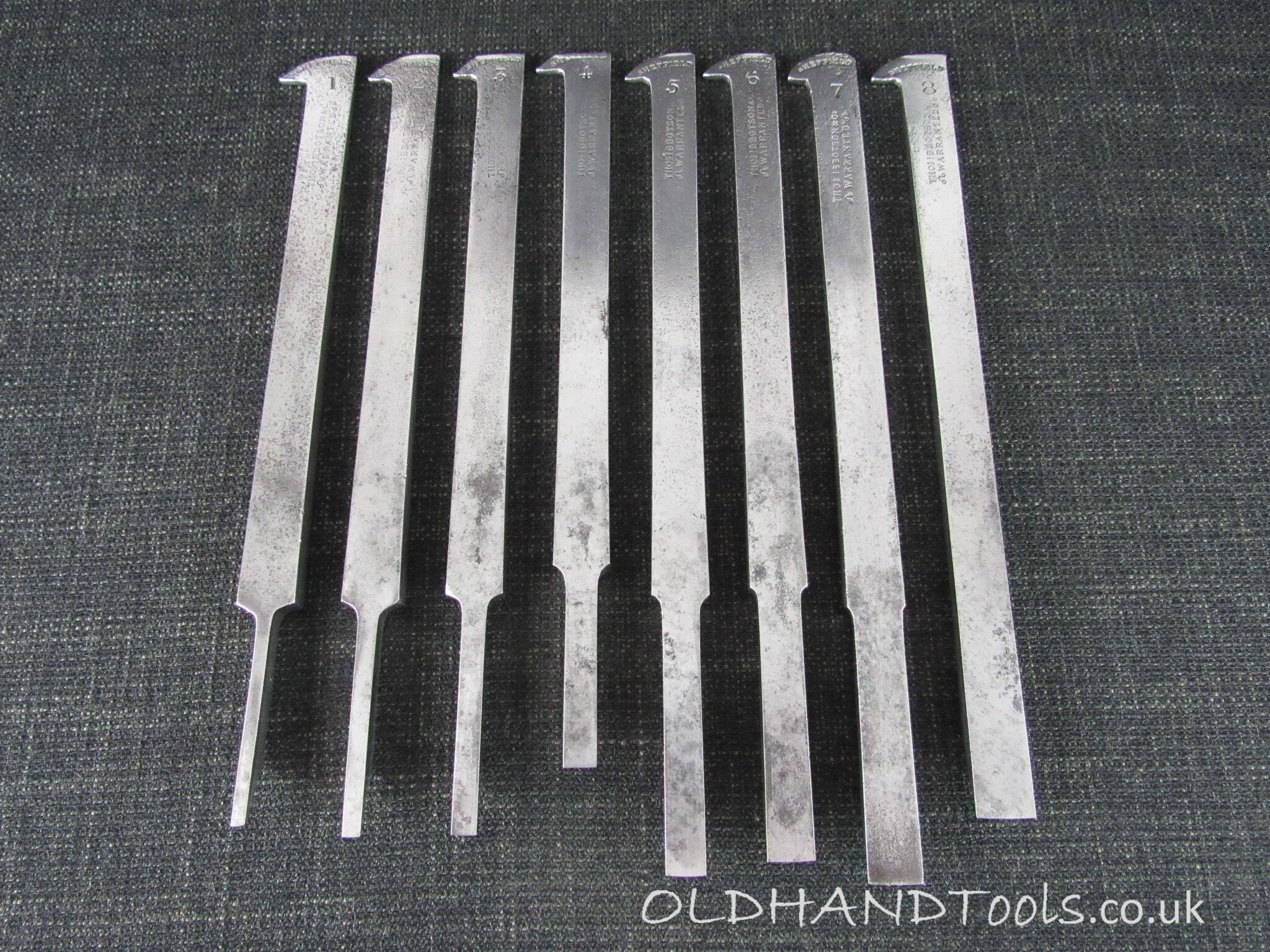 Set of 8 IBBOTSON Plough Plane Irons