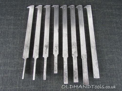 Set of 8 IBBOTSON Plough Plane Irons