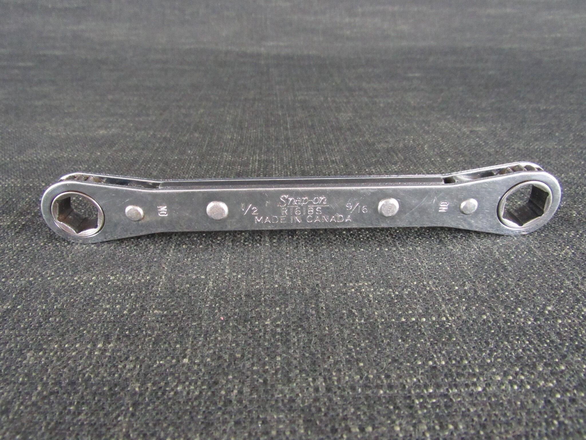SNAP ON R1618S Patent Spline Ratcheting Box Wrench - 1/2 & 9/16 inch - Made in Canada