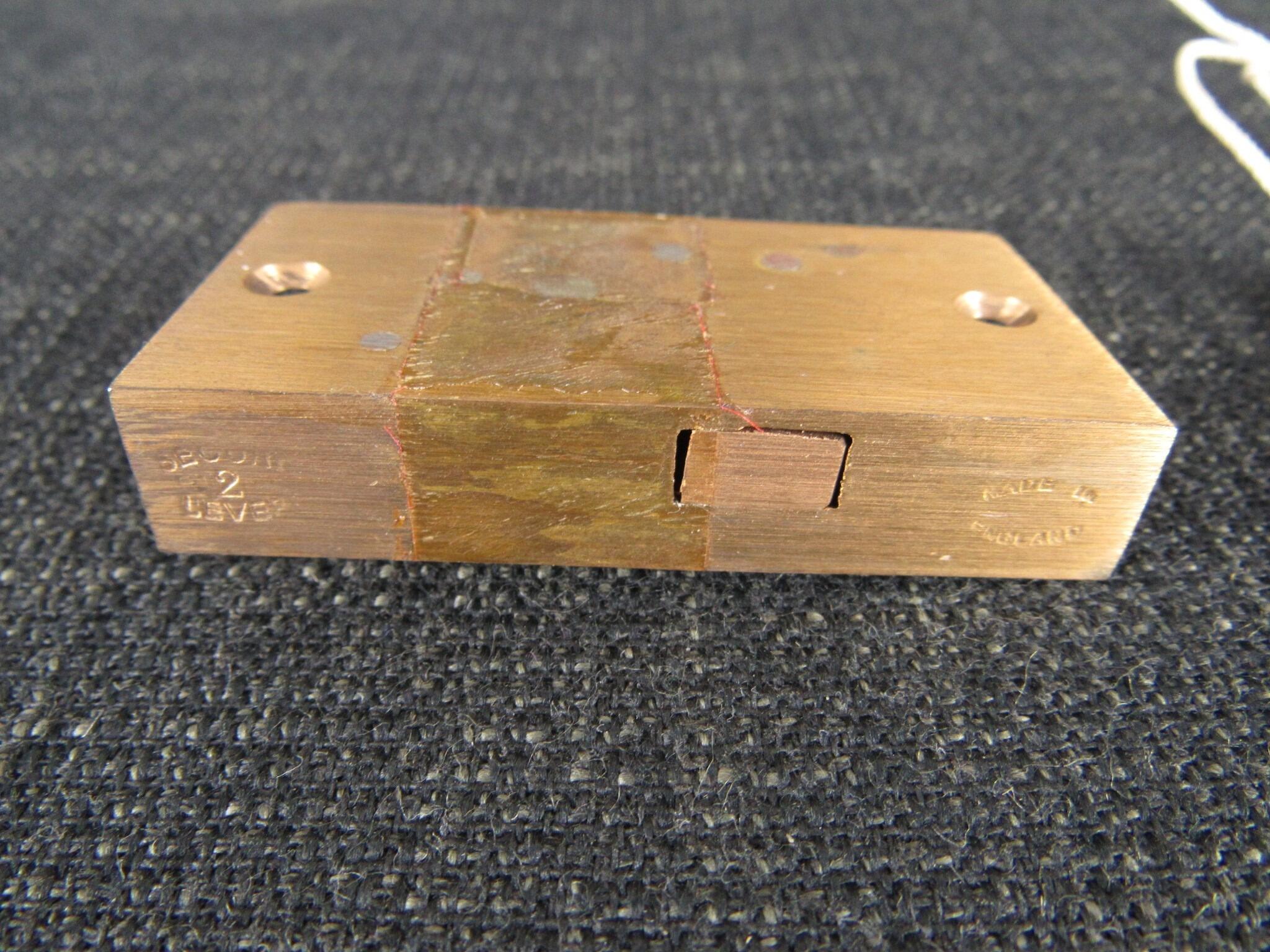 Vintage Brass Cabinet or Cupboard Lock with Hooked Bolt - New Old Stock