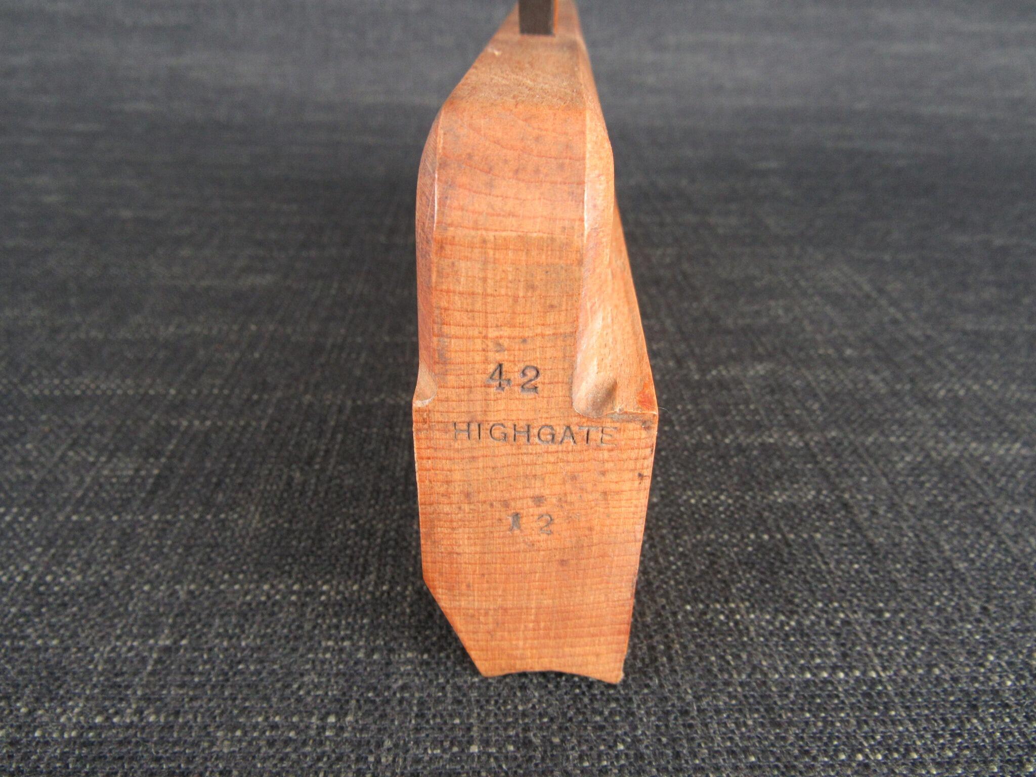 HIGHGATE No 12 Hollow Moulding Plane with Broad Arrow mark