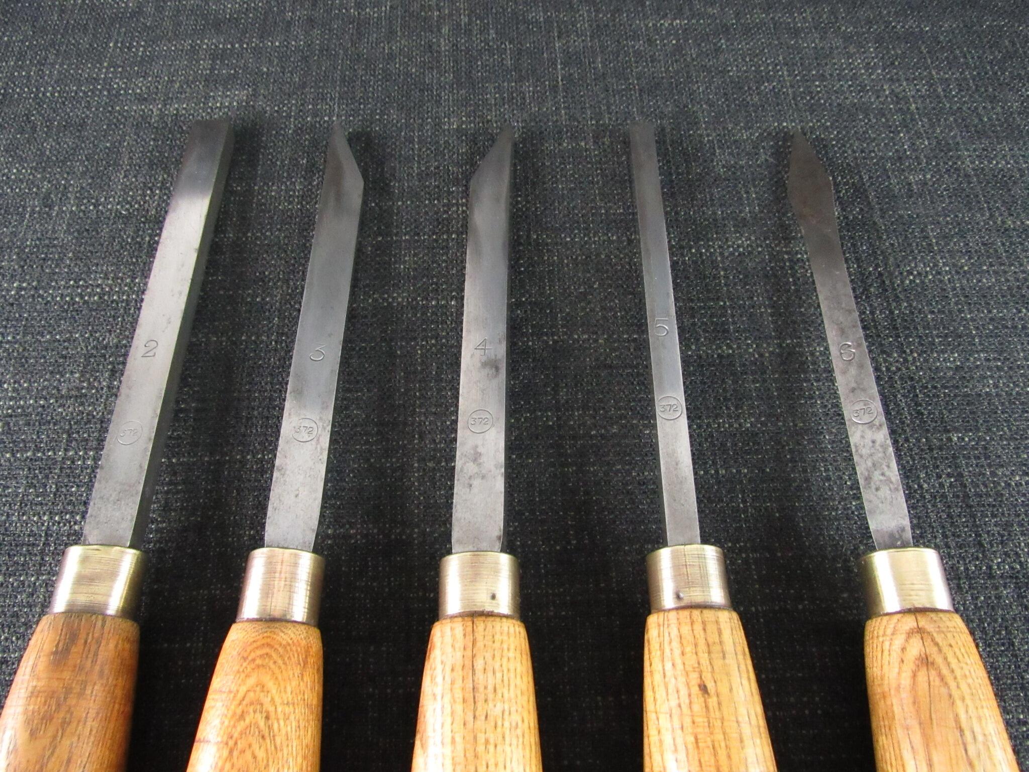 Set of 5 Small Turning Tools marked 372