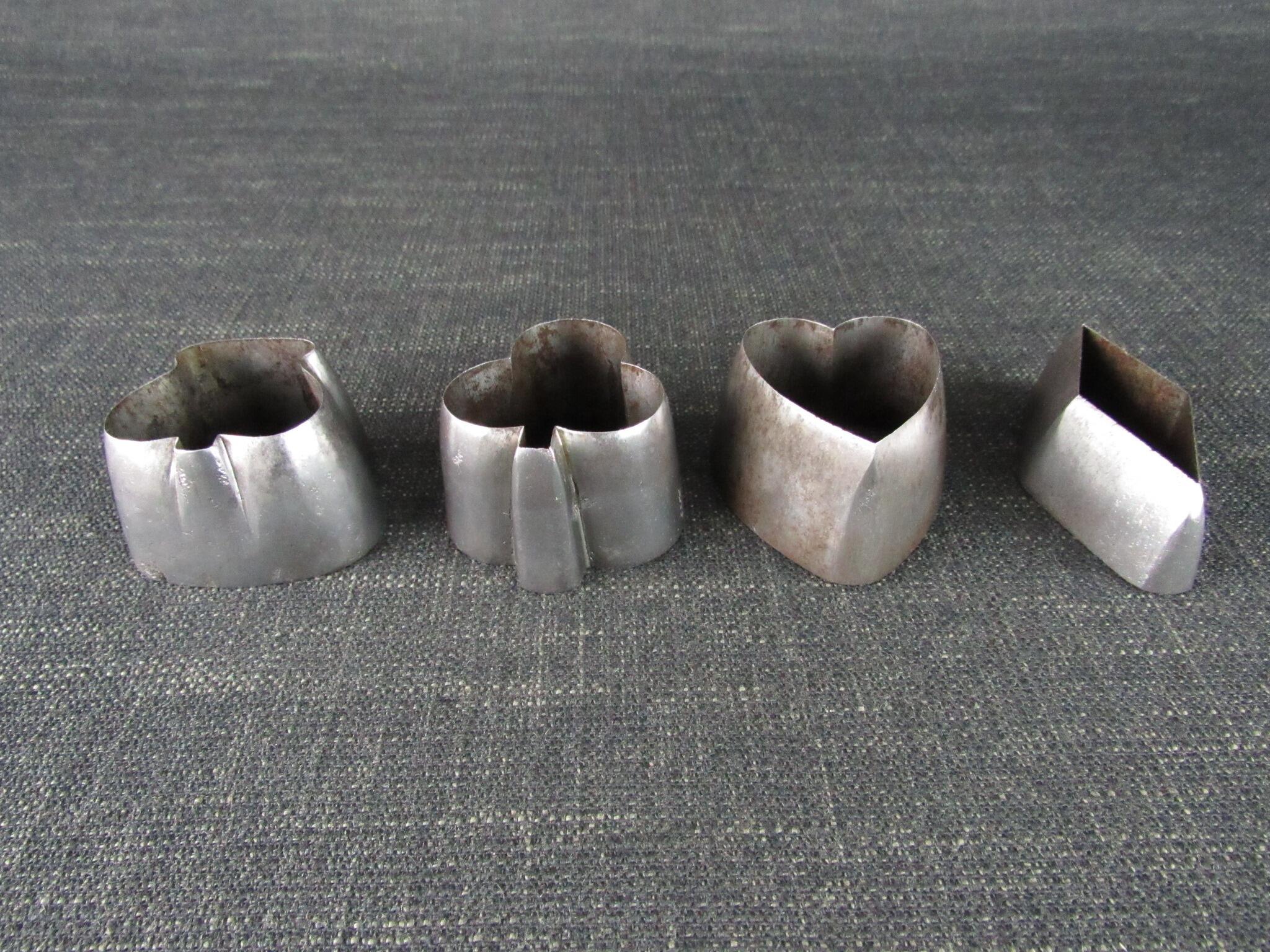 4 Vintage Leather Cutting Dies or Punches - Card Suits