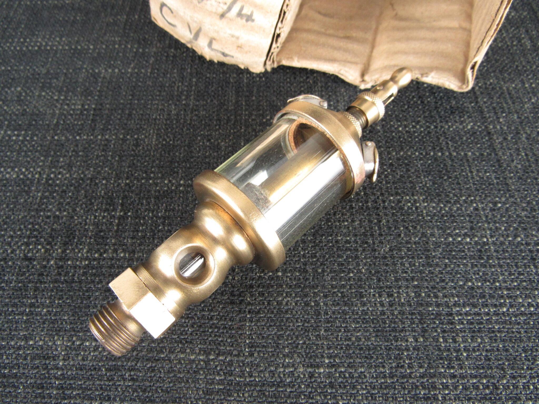 Vintage Brass Drip Feed Lubricator - New Old Stock