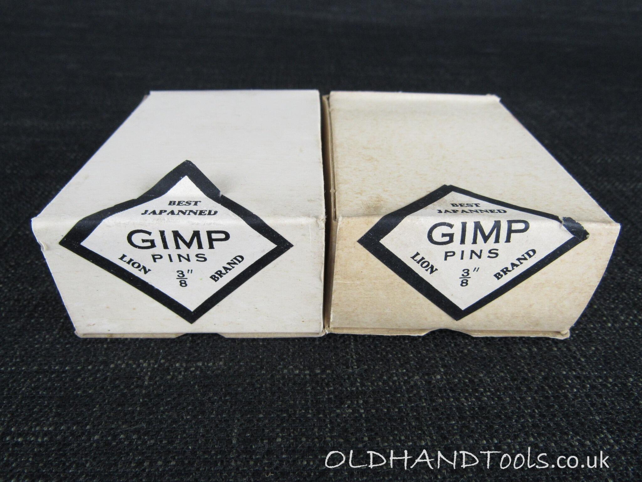 2 Boxes of Vintage LION Brand Gimp Pins - 3/8 inch Japanned