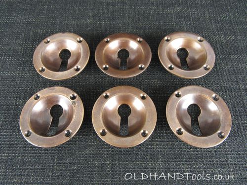 6 Vintage Recessed Keyhole Escutcheons