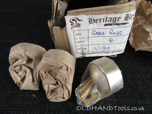 3 HERITAGE BRASS Brass Sash Ring Lifts - New Old Stock