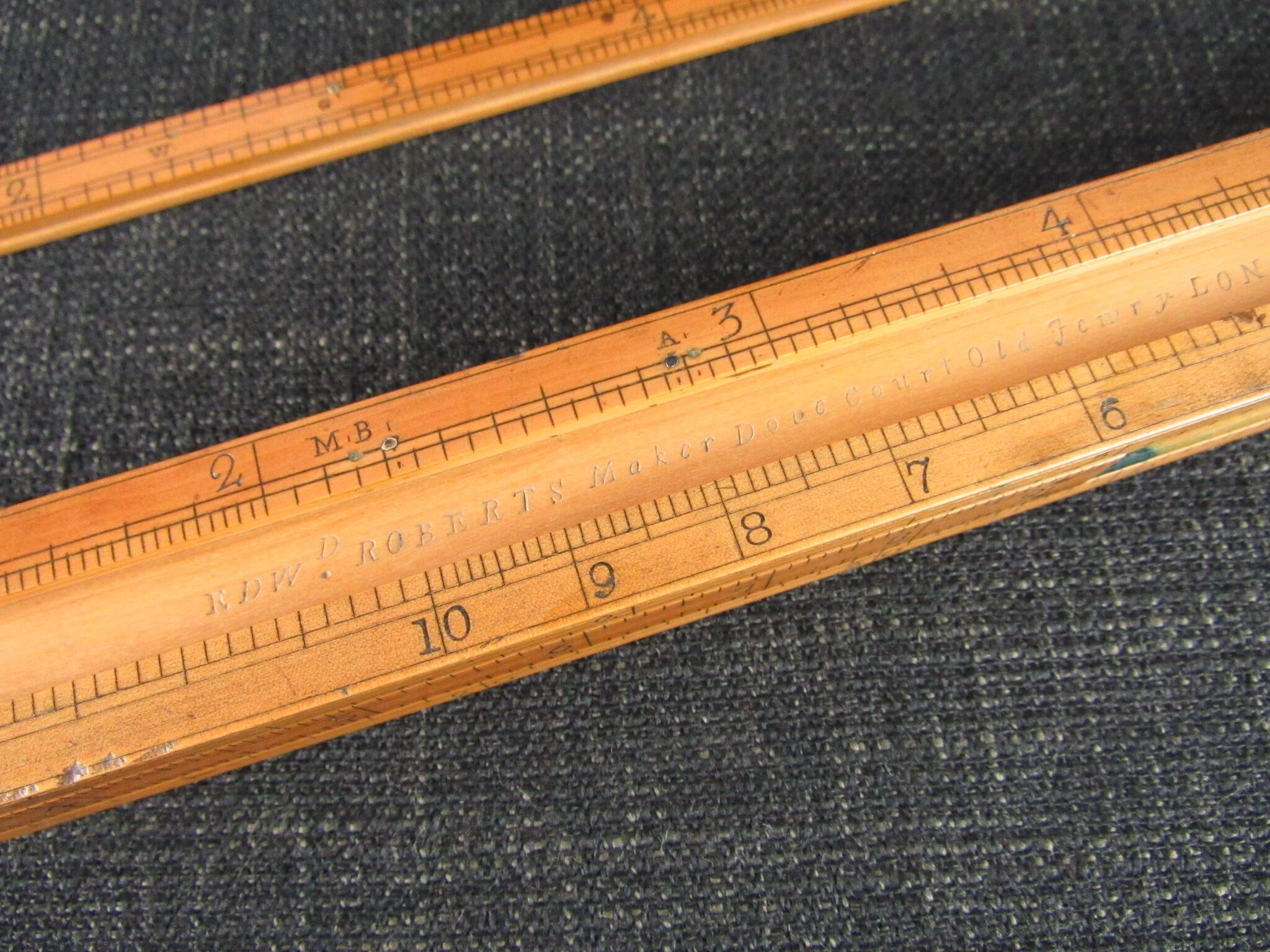 18th Century 4 Slide Gaugers' Rule by EDWARD ROBERTS