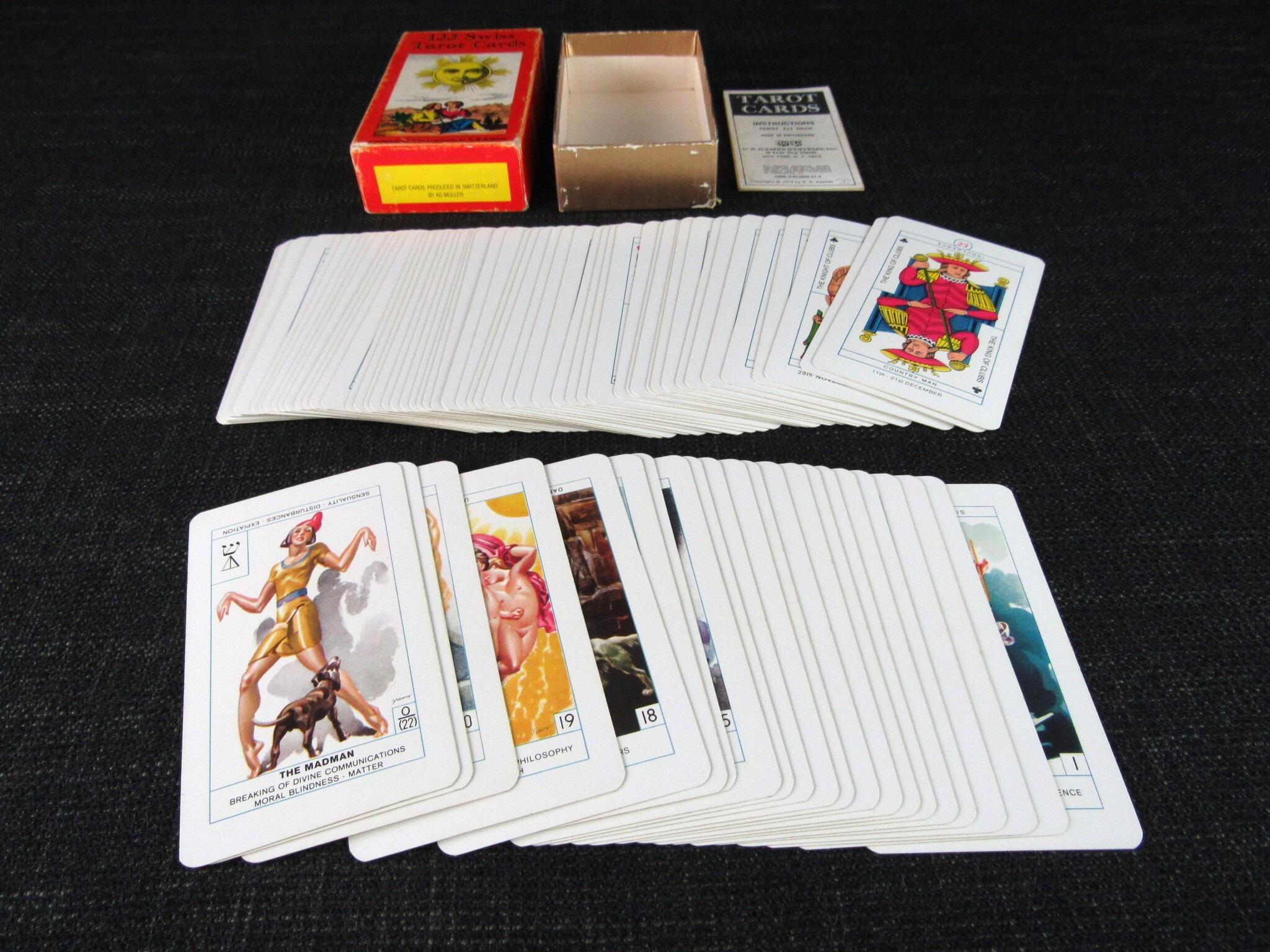 Vintage Pack of 1JJ Swiss Tarot Cards by AG MULLER