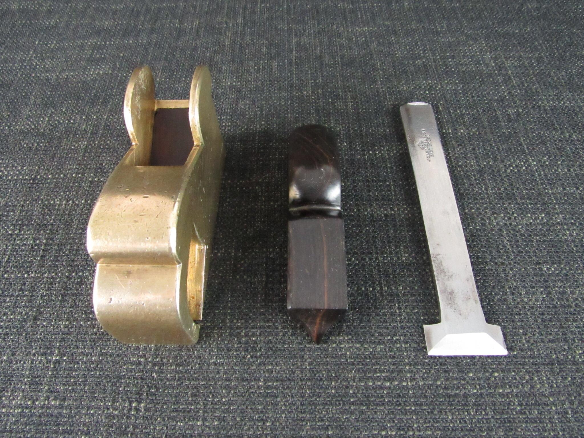 Brass or Gunmetal Bullnose Plane with Ebony Wedge
