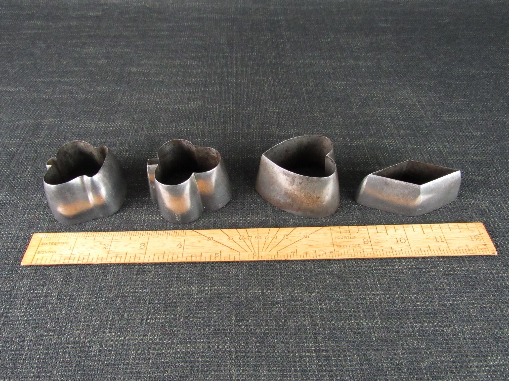 4 Vintage Leather Cutting Dies or Punches - Card Suits