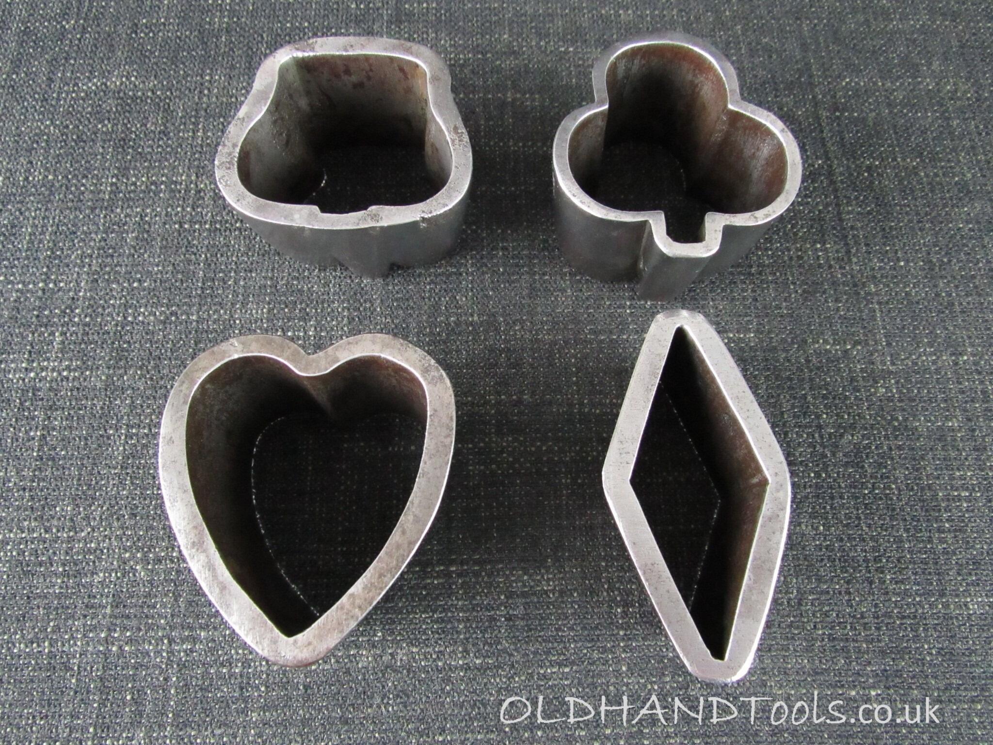 4 Vintage Leather Cutting Dies or Punches - Card Suits