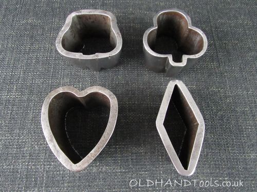 4 Vintage Leather Cutting Dies or Punches - Card Suits