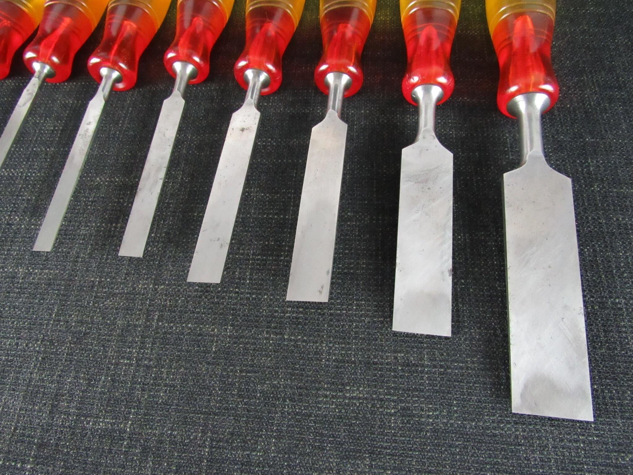 Graduated Set of 10 MARPLES Splitproof Bevel Edge Chisels