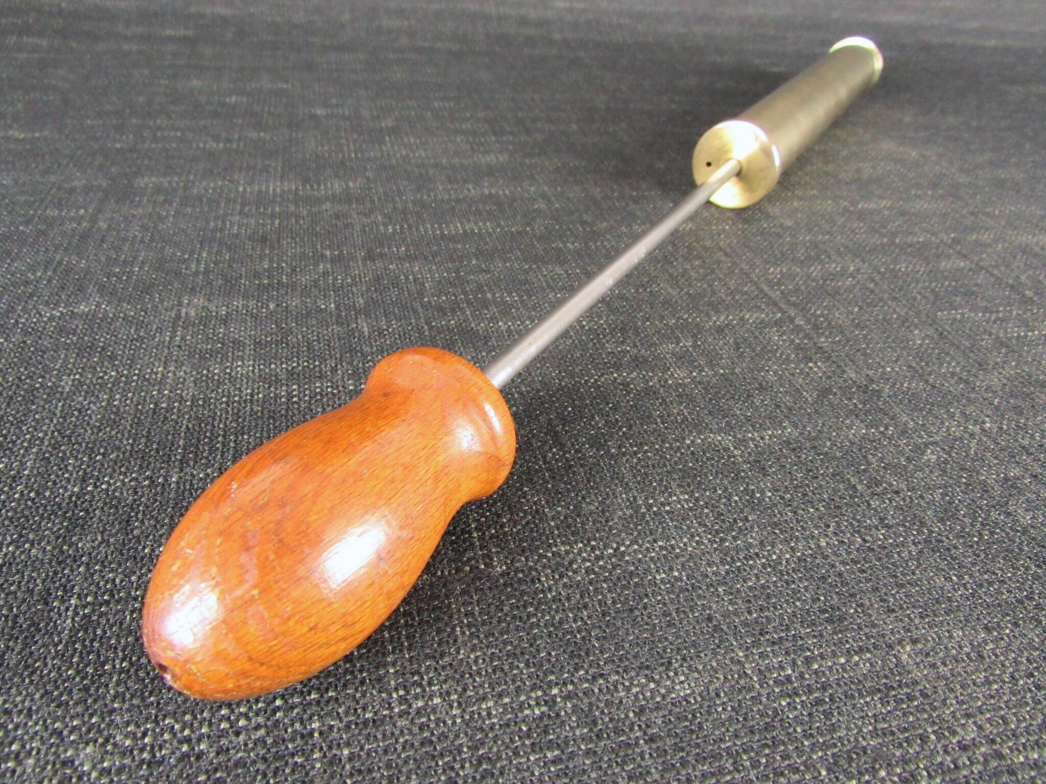 Vintage Brass Football Pump with Wooden Handle