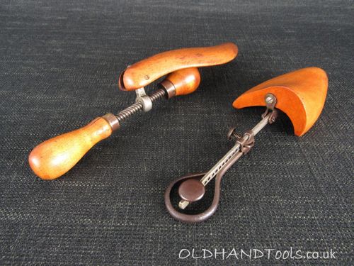 Two Vintage Patent Adjustable Wooden Shoe and Boot Trees
