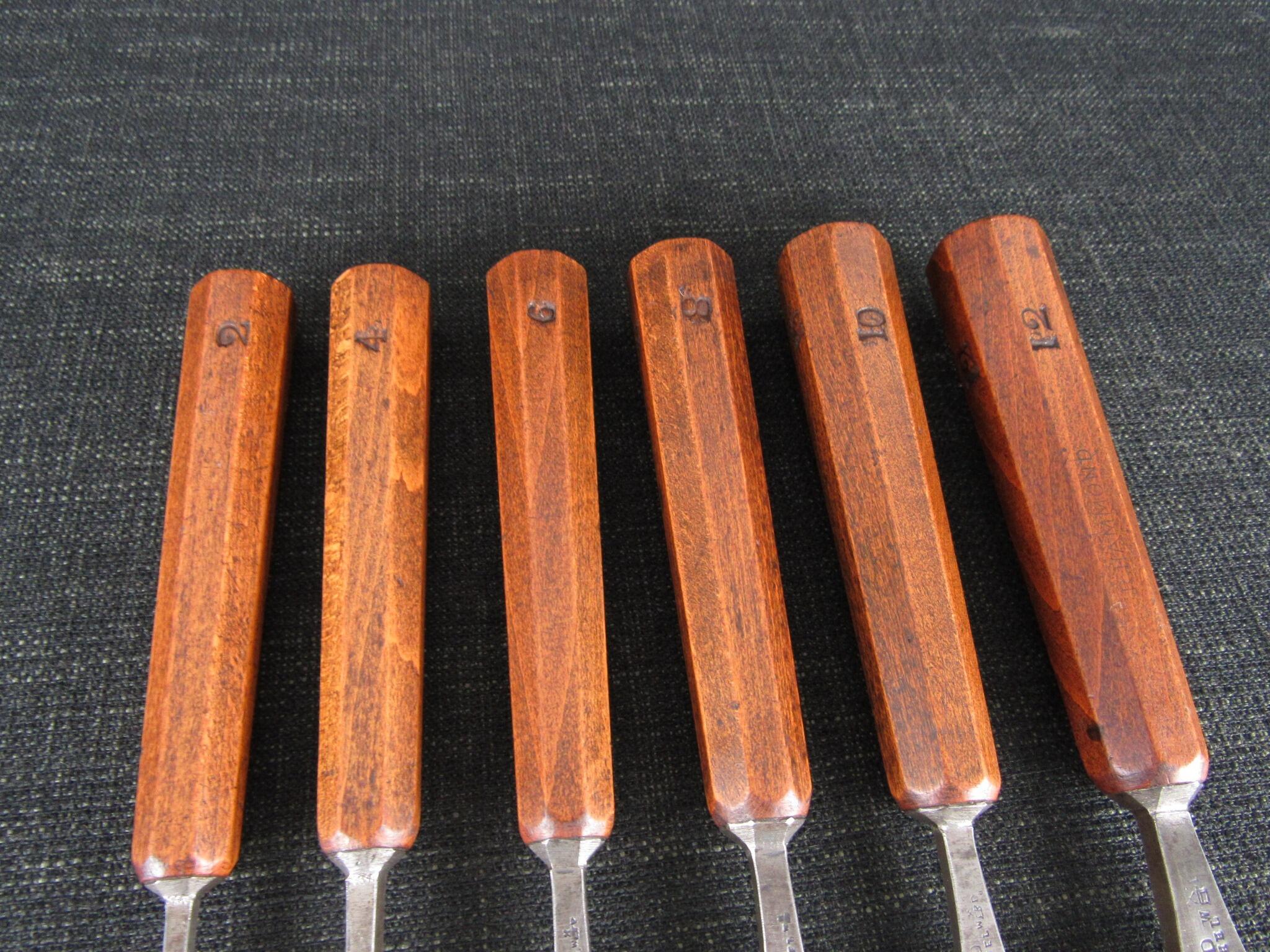 Graduated Set of 6 WARD Firmer Gouges