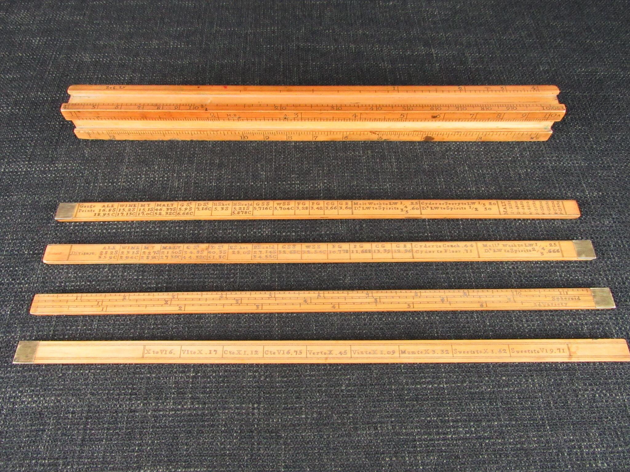18th Century 4 Slide Gaugers' Rule by EDWARD ROBERTS