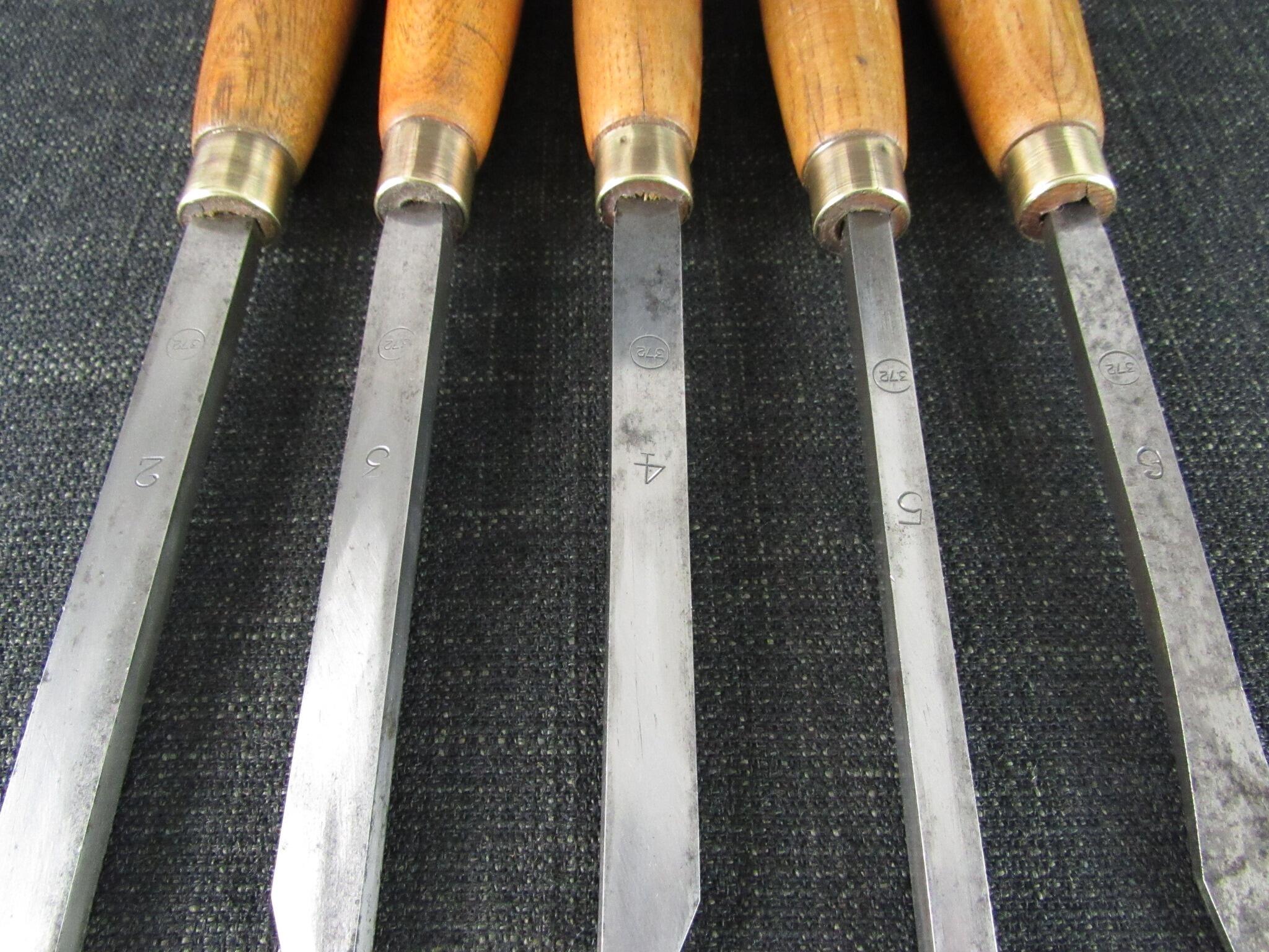 Set of 5 Small Turning Tools marked 372