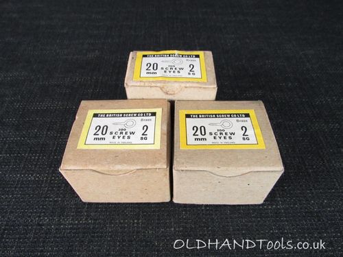 500+ BRITISH SCREW COMPANY 20mm Brass Screw Eyes