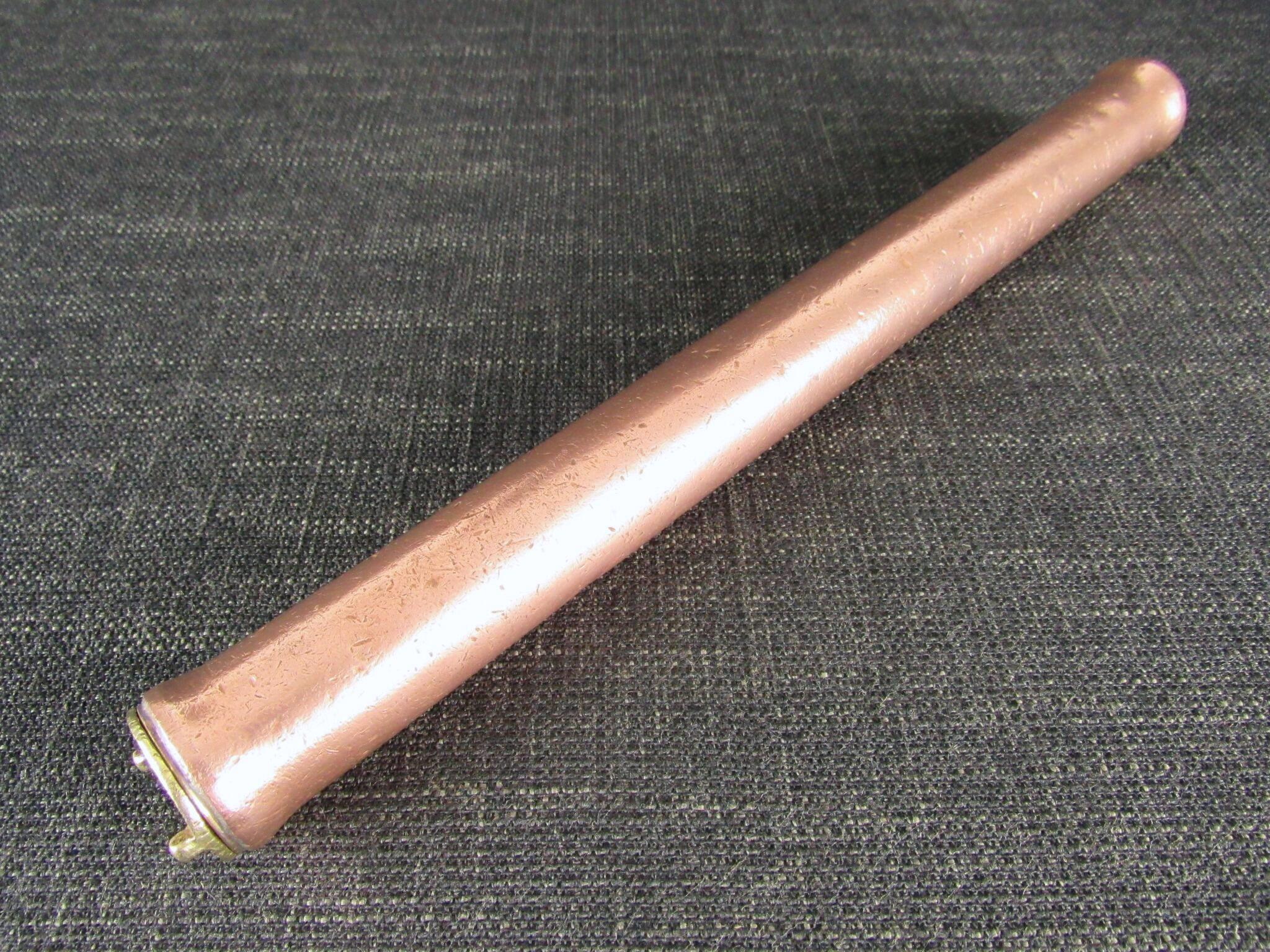Heavy Copper Tube Container with Brass Top