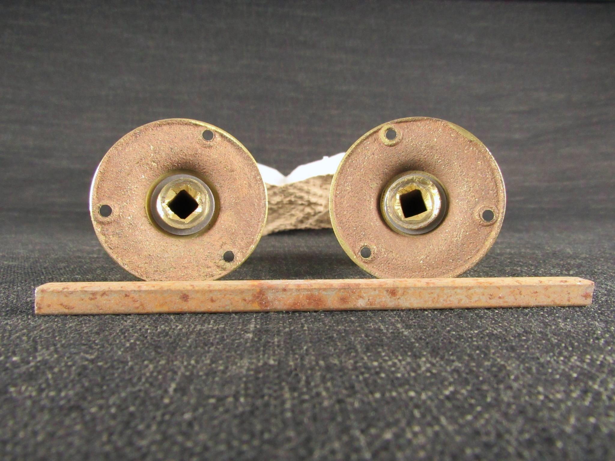 Pair of Vintage Round Brass Door Knobs
