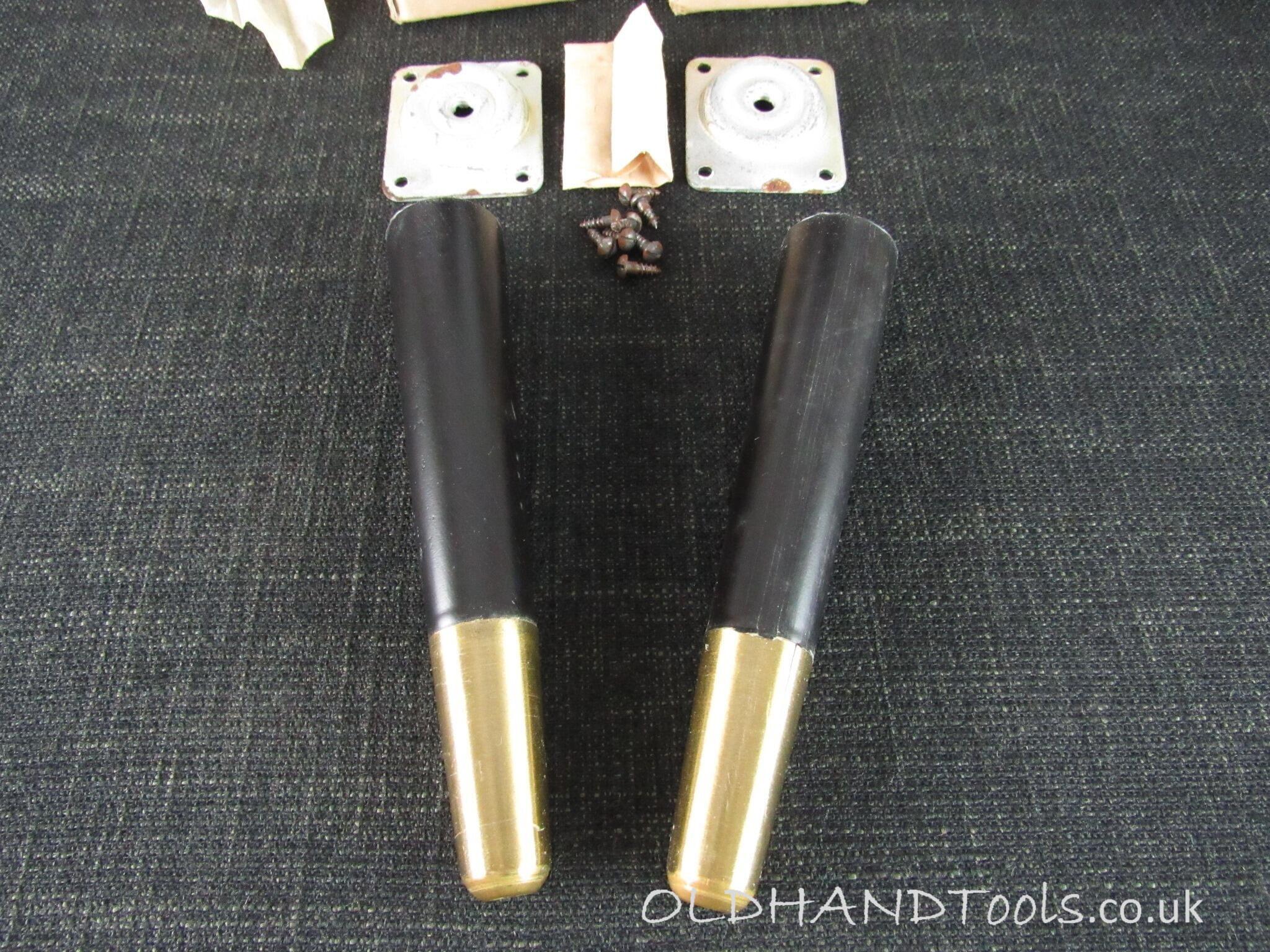 2 Unused Ebonised Furniture Legs