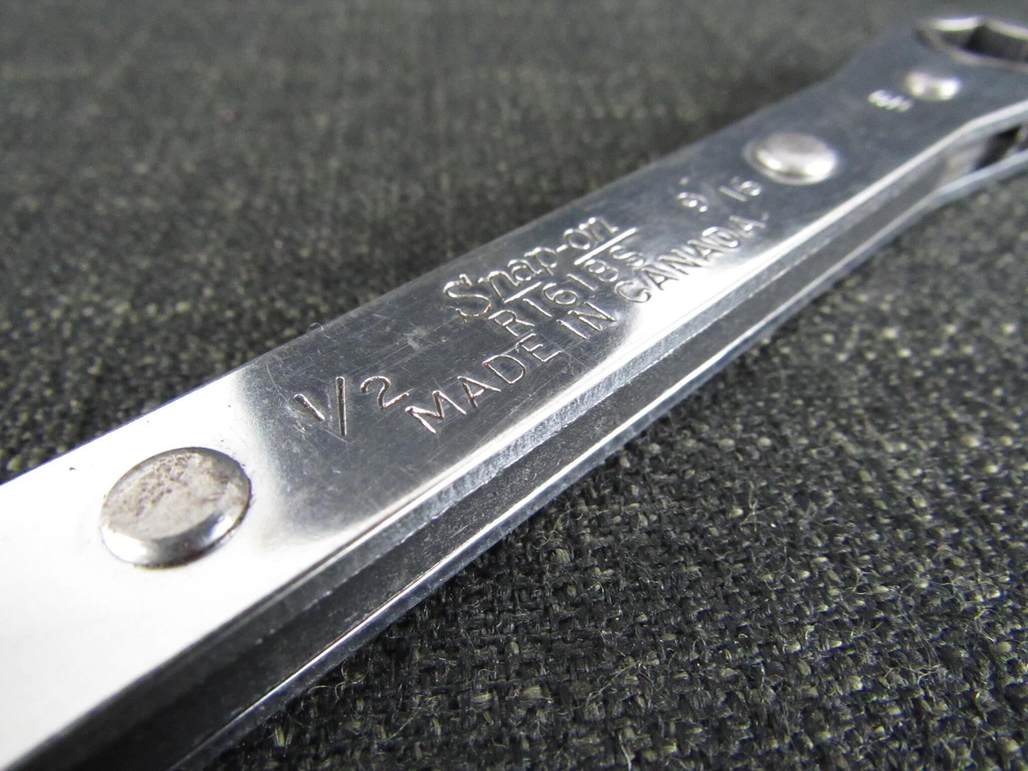 SNAP ON R1618S Patent Spline Ratcheting Box Wrench - 1/2 & 9/16 inch - Made in Canada