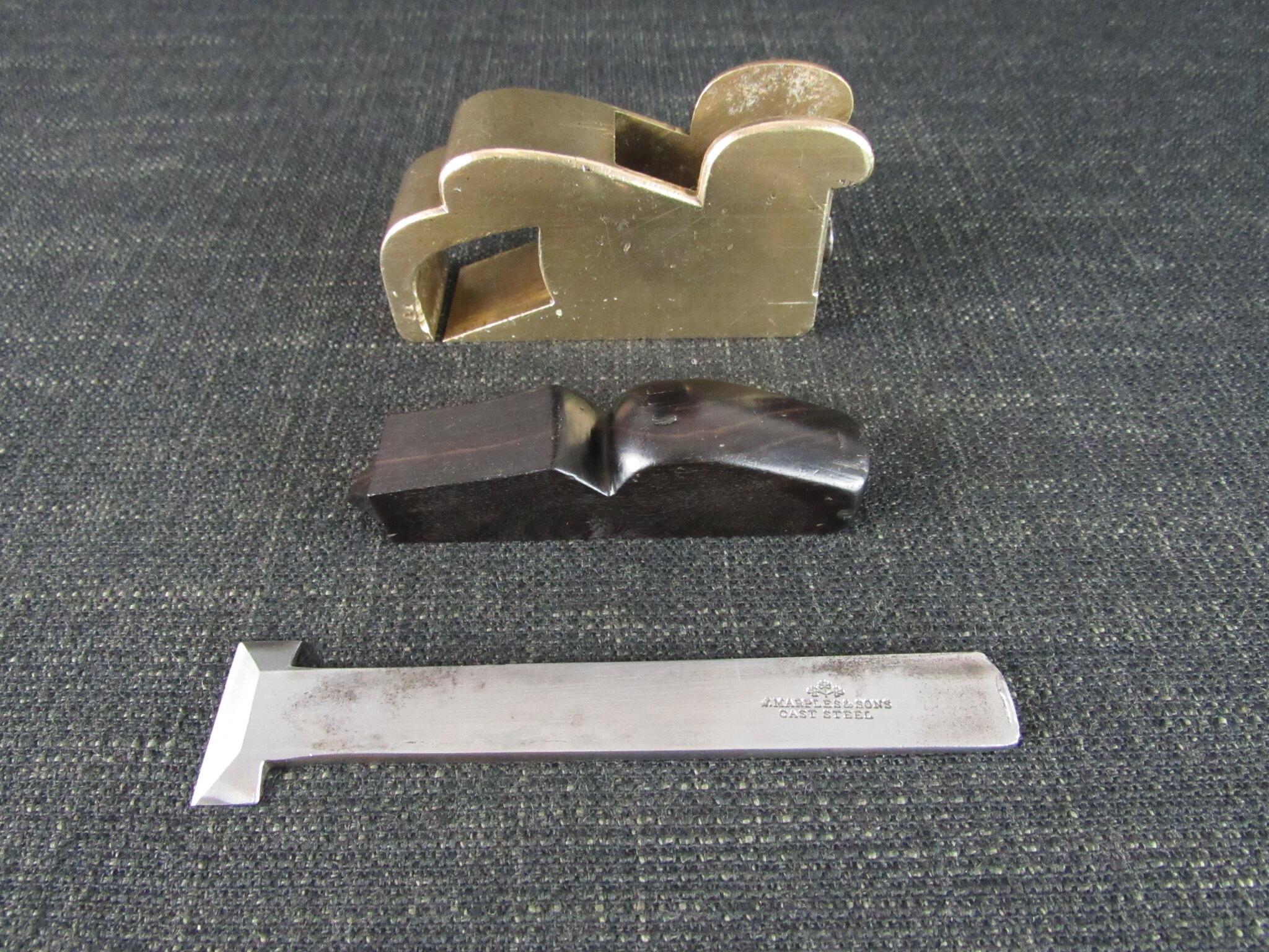 Brass or Gunmetal Bullnose Plane with Ebony Wedge
