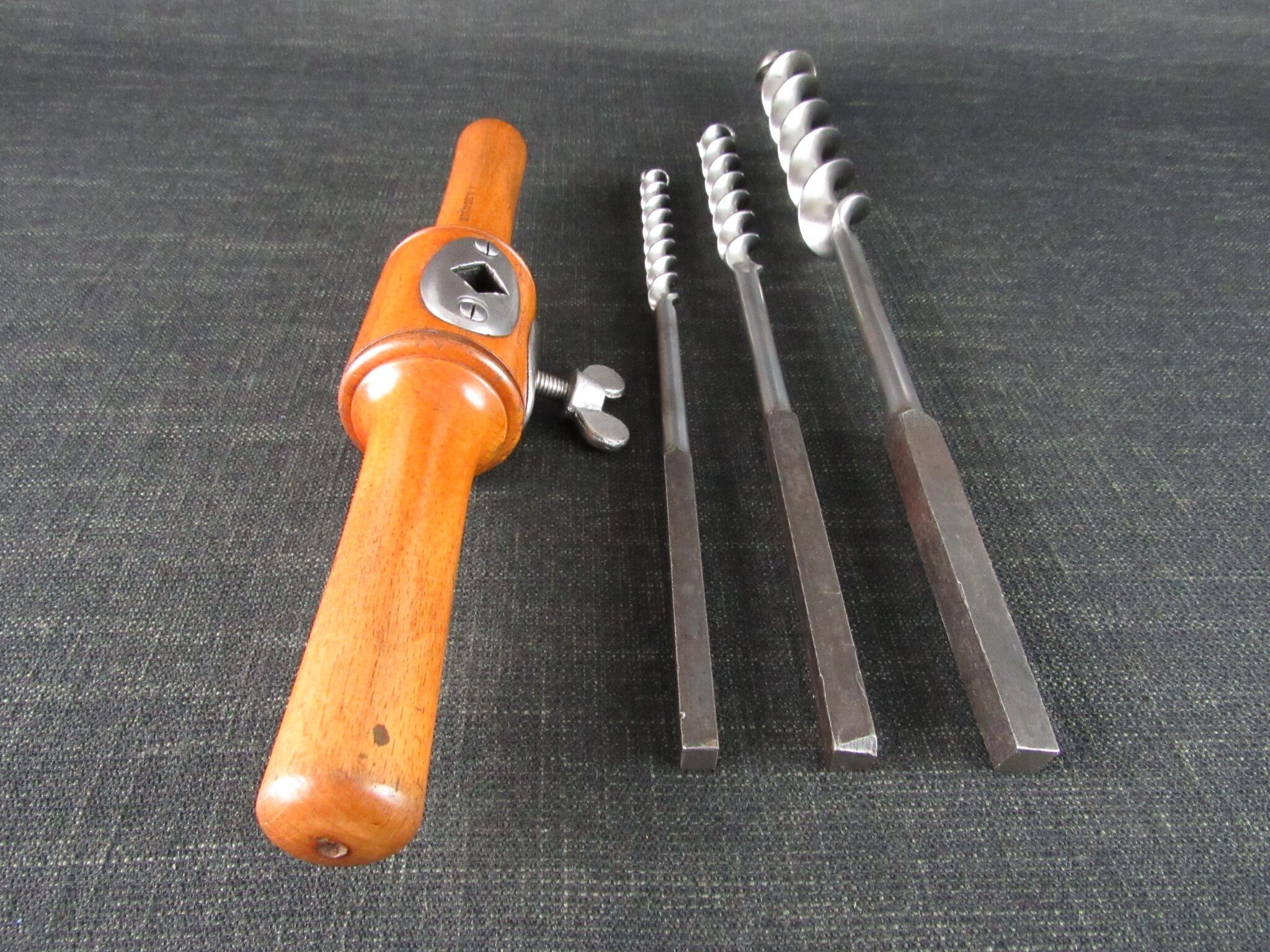 Universal Auger Handle with 3 Patent GILPIN Auger Bits