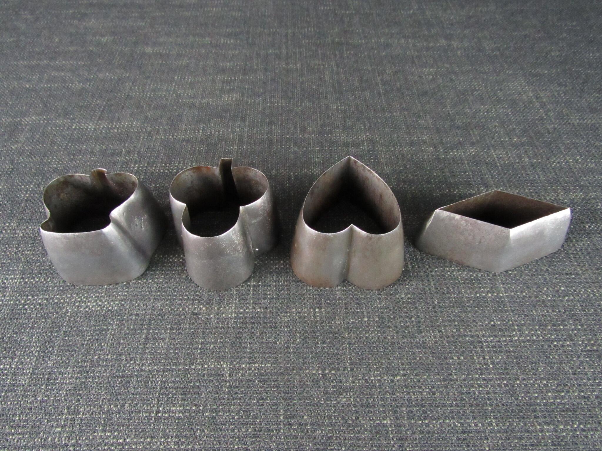 4 Vintage Leather Cutting Dies or Punches - Card Suits