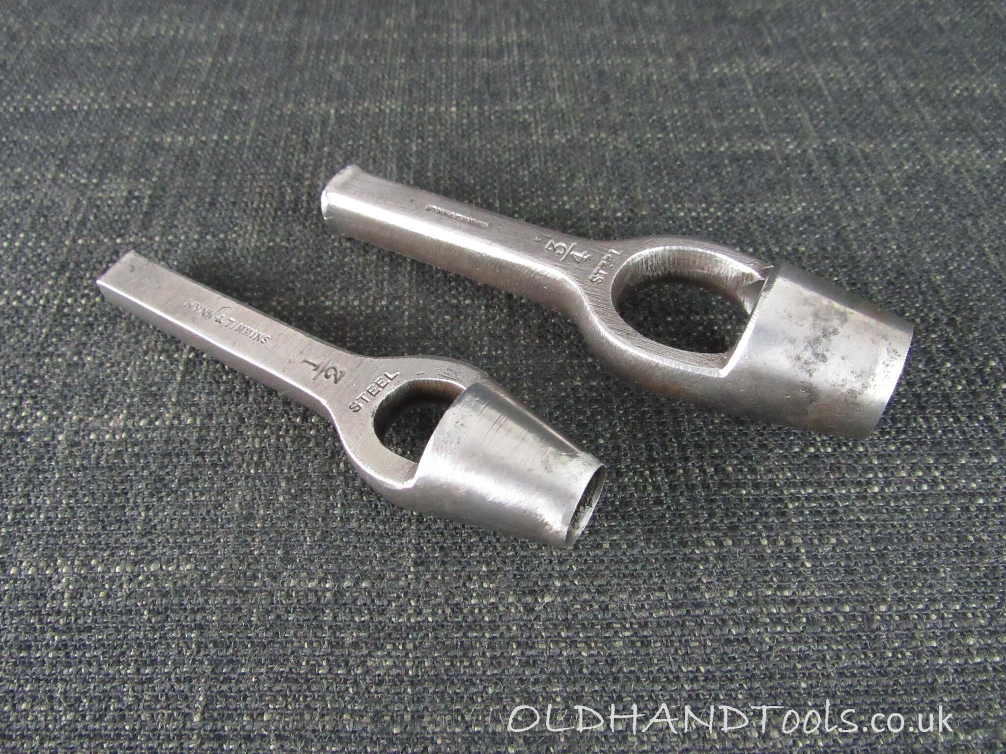 Pair of WYNN & TIMMINS Saddlers Round Punches - 1/2 & 3/4 inch
