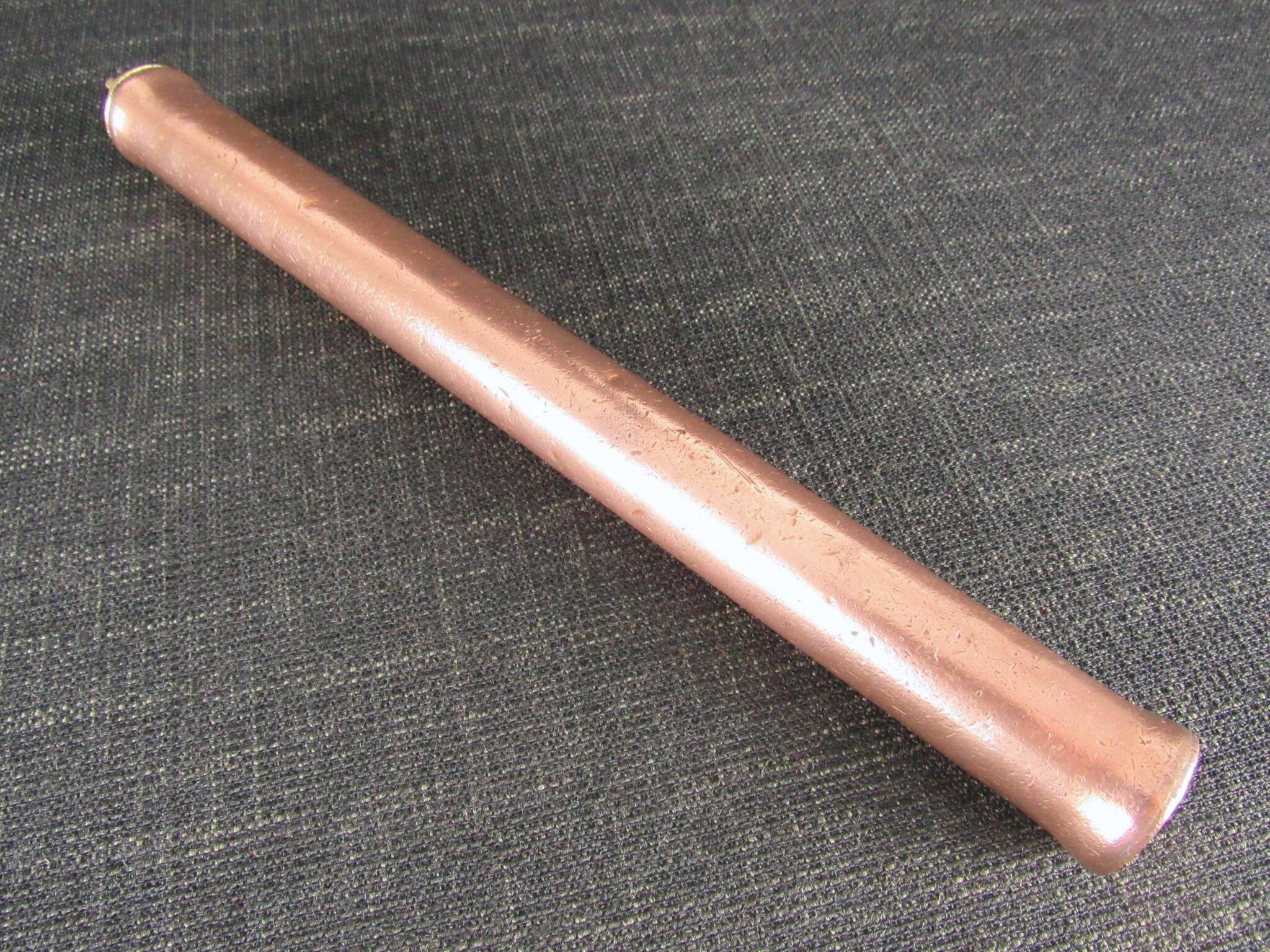 Heavy Copper Tube Container with Brass Top