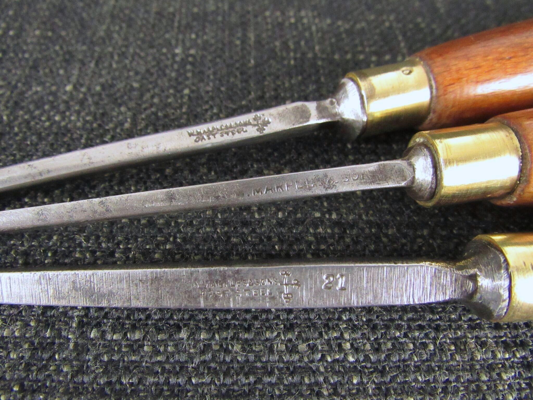 3 Slim MARPLES Carving Tools