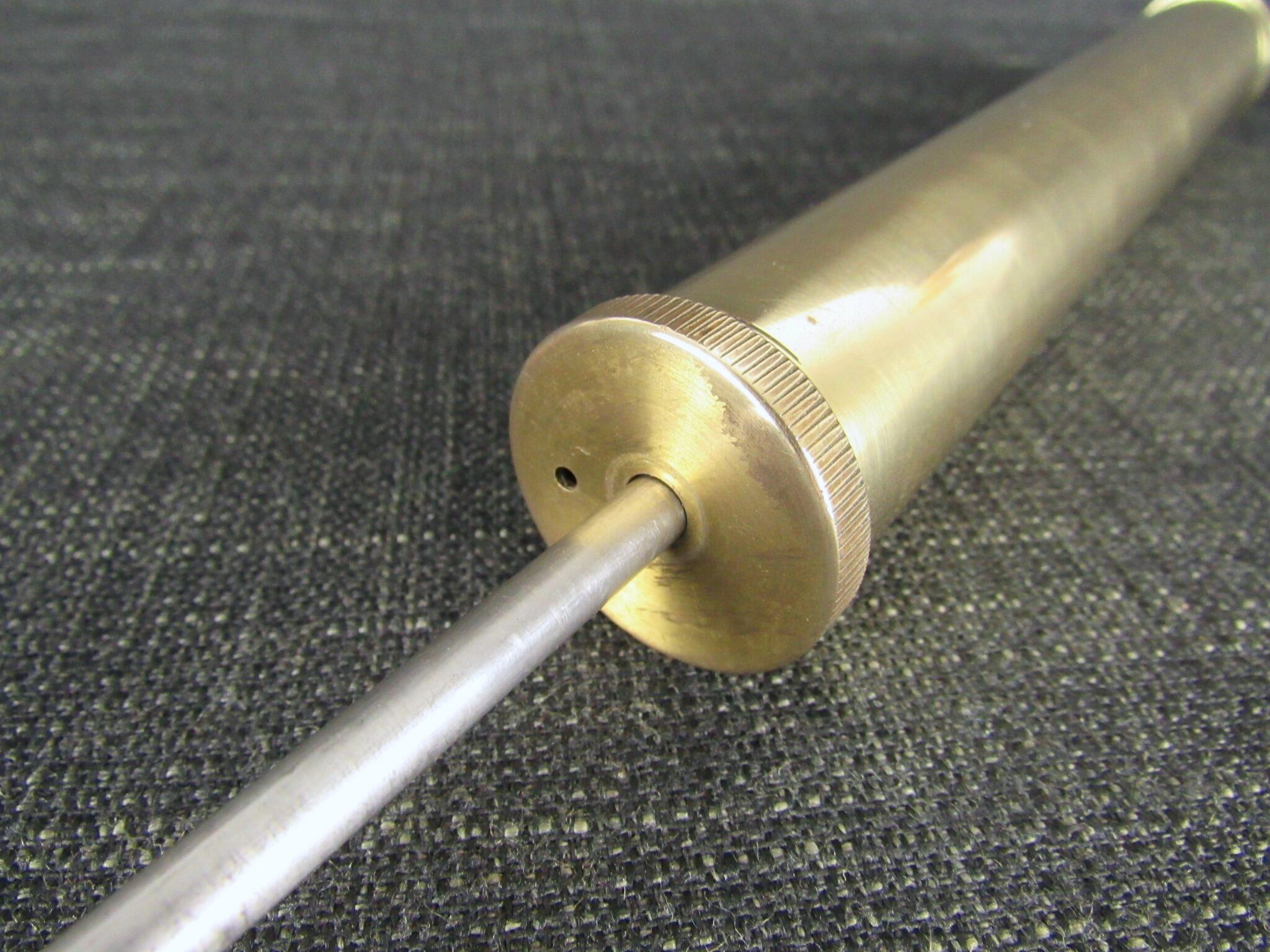 Vintage Brass Football Pump with Wooden Handle