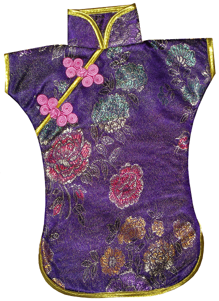 Chinese wine bottle covers decorated with peony flowers,