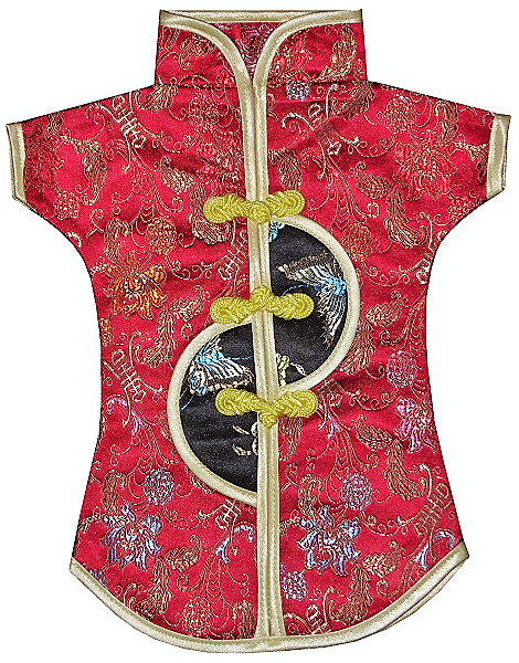 Chinese style wine bottle jacket decorated with oriental butterflies,