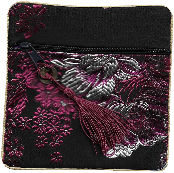 Chinese purse decorated with oriental floral patterns,