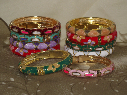 Chinese Bracelets And Closoinne Bangles