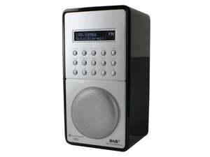 front view of soundmaster DAB100 Rechargeable FM / DAB Radio in black