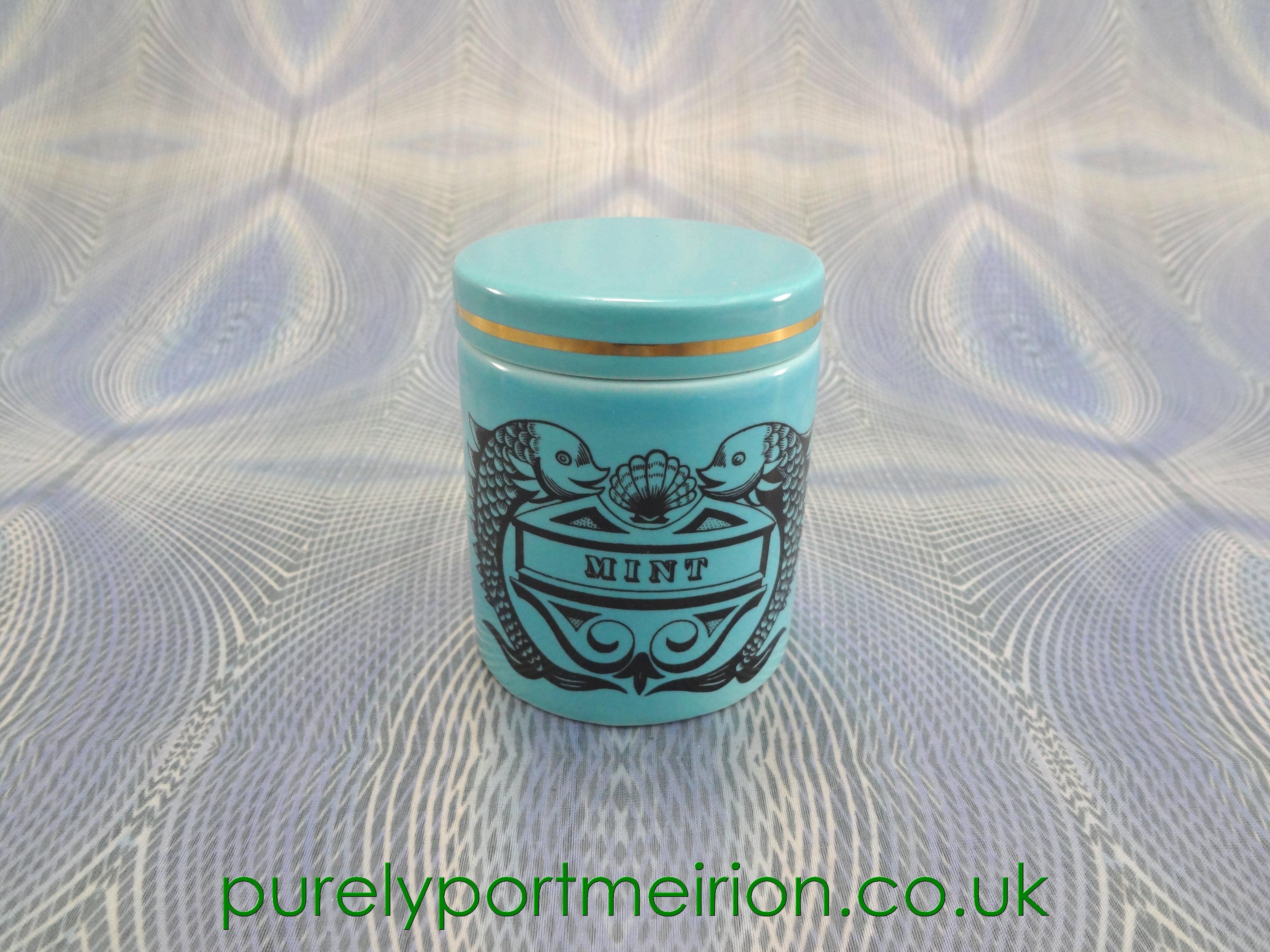 Portmeirion Dolphin Spice Jar, Mint, Rare, Turquoise, D84