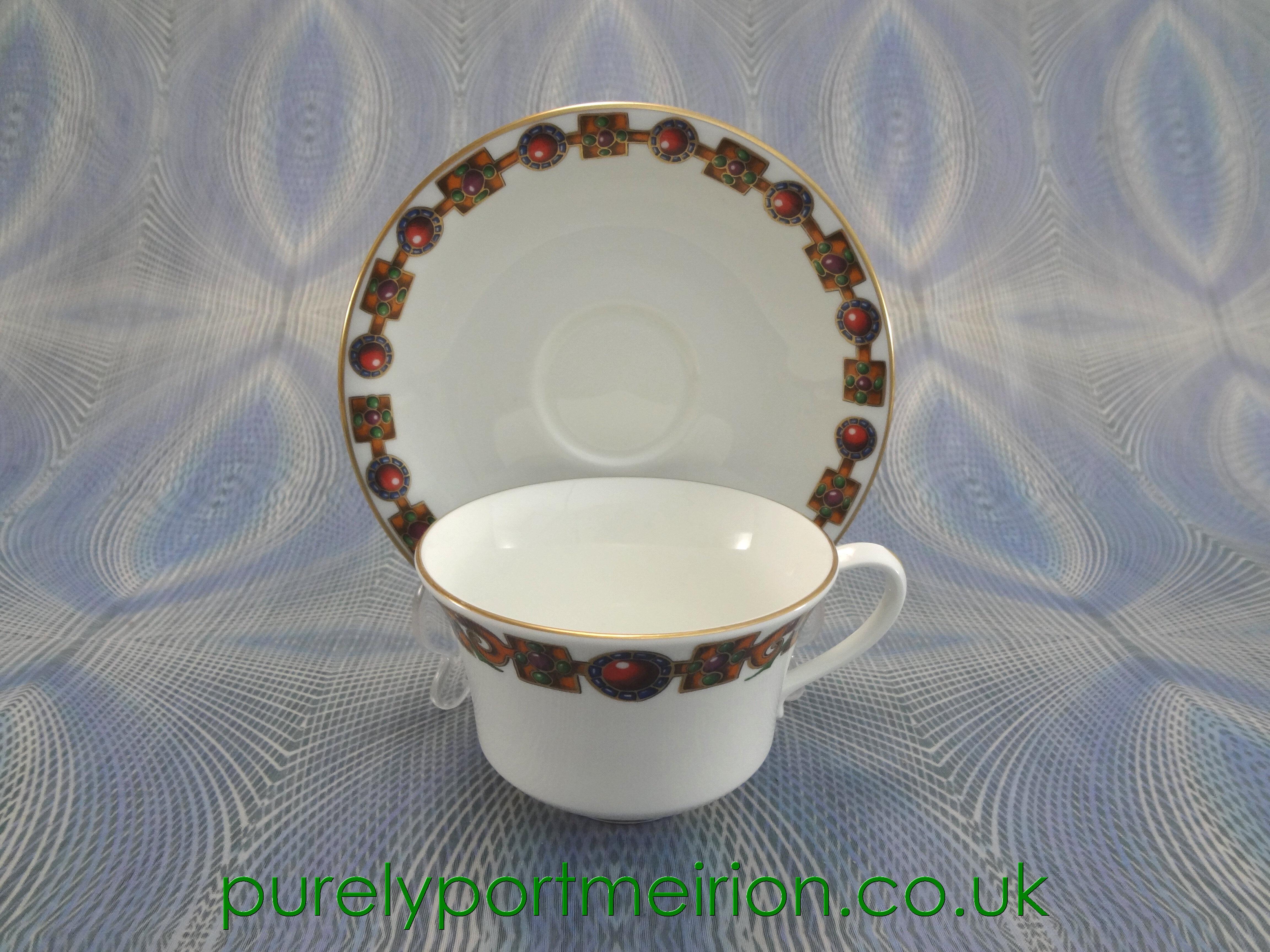 Portmeirion Ancestral Jewels China Teacup And Saucer, A63-4