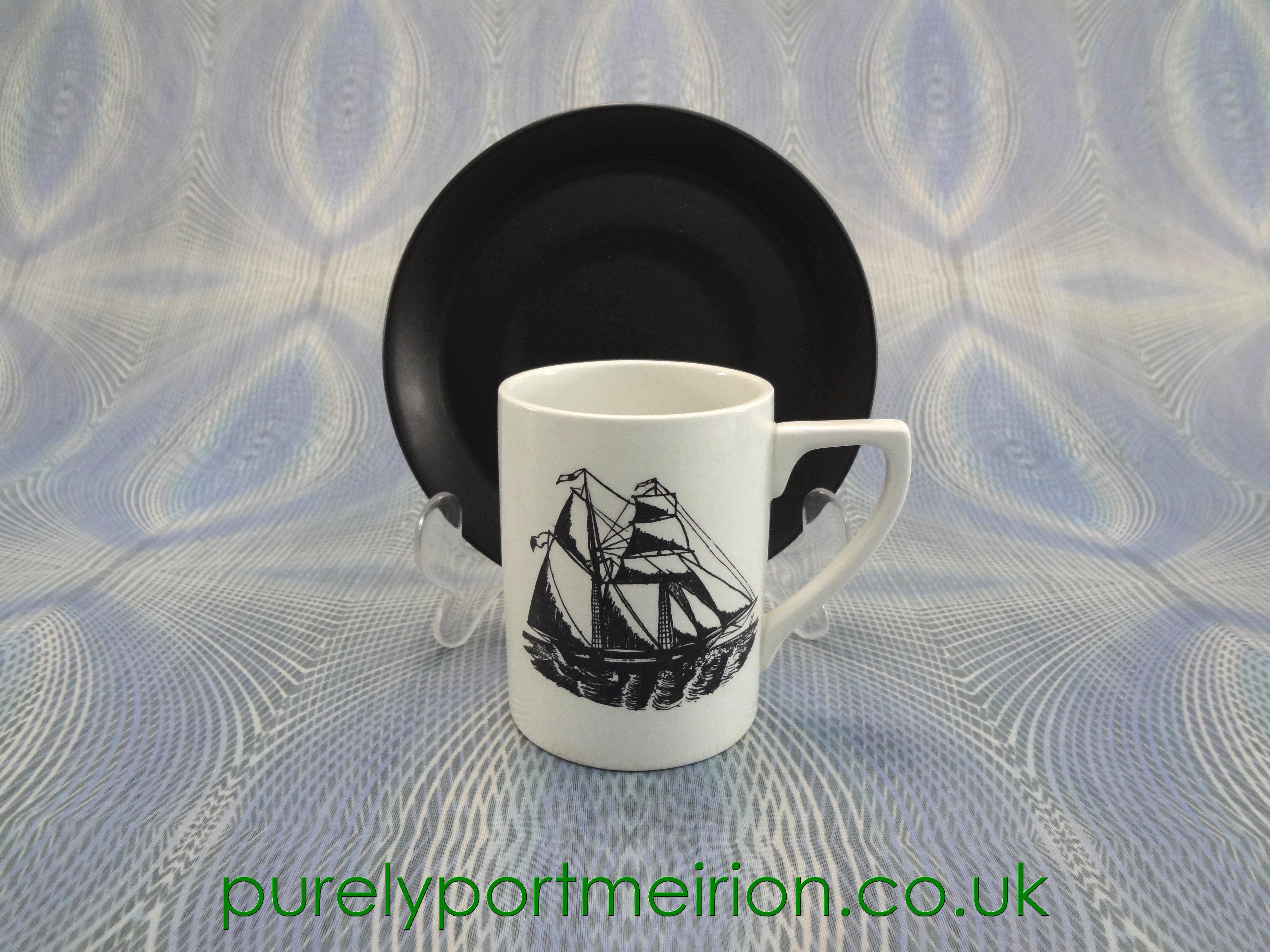 Portmeirion Sailing Ships Vintage Coffee Cup And Saucer, SSS16